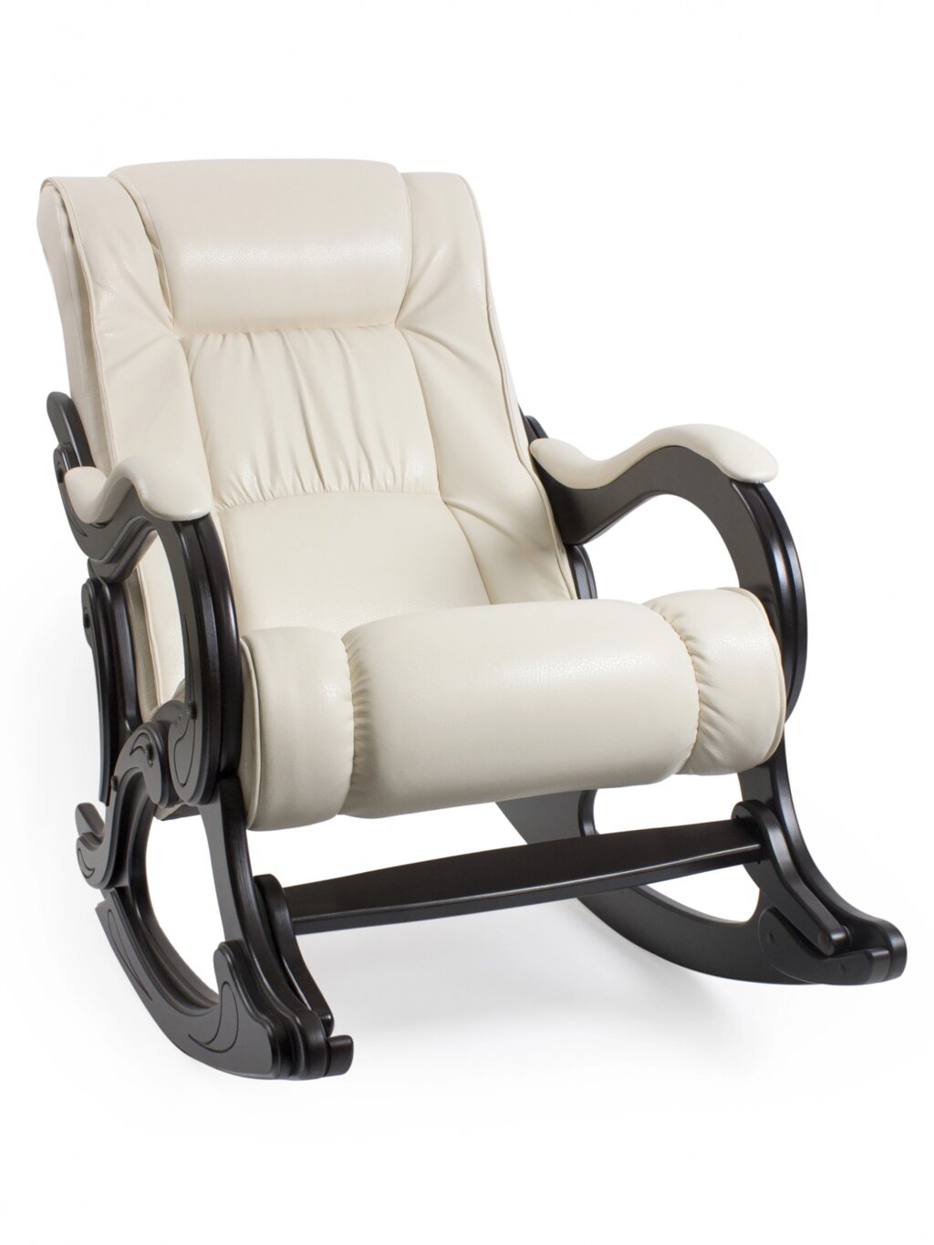 Кресло-качалка Сенатор | Модель 77 экокожа белый | каркас венге от компании M-Lion мебель - фото 1