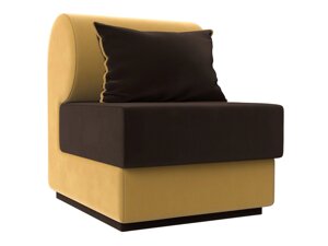 Кресло Кипр, микровельвет, коричневый, желтый