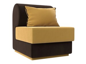 Кресло Кипр, микровельвет, желтый, коричневый