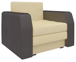 Кресло-кровать Атлантида, экокожа, бежевый, коричневый