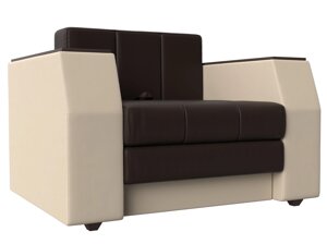 Кресло-кровать Атлантида, экокожа, коричневый, бежевый