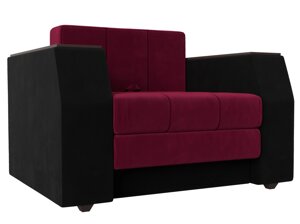 Кресло-кровать Атлантида, микровельвет, бордовый, черный