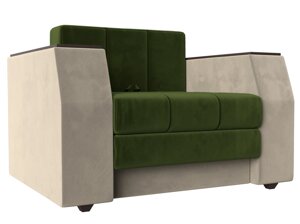 Кресло-кровать Атлантида, микровельвет, зеленый, бежевый