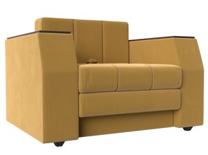 Кресло-кровать Атлантида, микровельвет, желтый