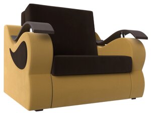 Кресло-кровать Меркурий 60, микровельвет, коричневый, желтый