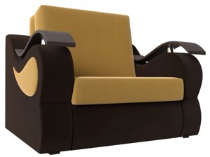 Кресло-кровать Меркурий 60, микровельвет, желтый, коричневый