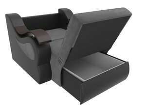Кресло-кровать Меркурий 60, велюр, серый, черный