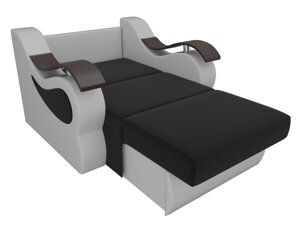 Кресло-кровать Меркурий 80, микровельвет, черный, белый
