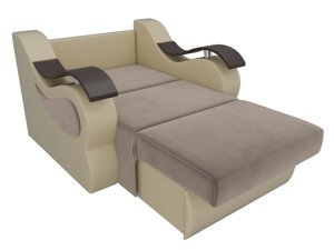 Кресло-кровать Меркурий 80, велюр, коричневый, бежевый