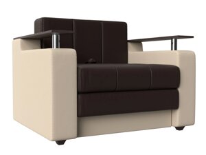 Кресло-кровать Мираж, экокожа, коричневый, бежевый