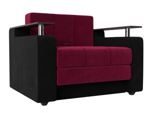Кресло-кровать Мираж, микровельвет, бордовый, черный