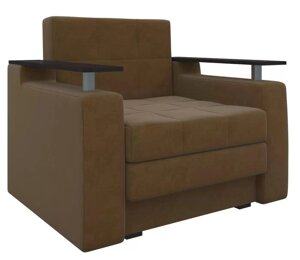 Кресло-кровать Мираж, микровельвет, коричневый