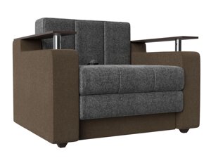 Кресло-кровать Мираж, рогожка, серый, коричнеый