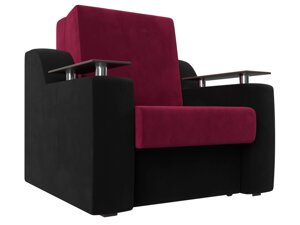 Кресло-кровать Сенатор 60, микровельвет, бордовый, черный