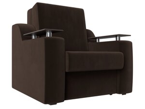 Кресло-кровать Сенатор 80, микровельвет, коричневый