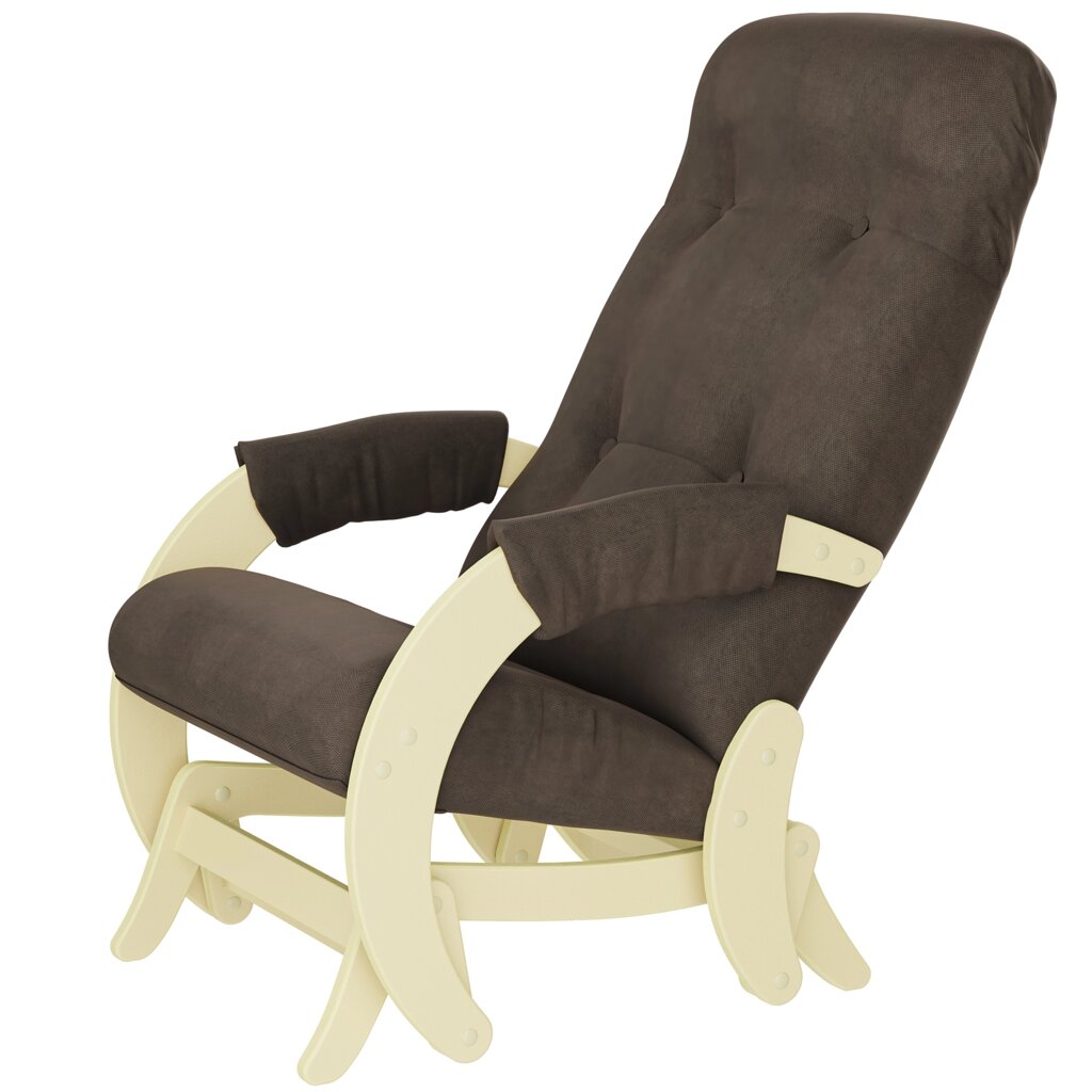 Кресло-маятник Модель 68 Ткань верона браун | каркас дуб шампань от компании M-Lion мебель - фото 1