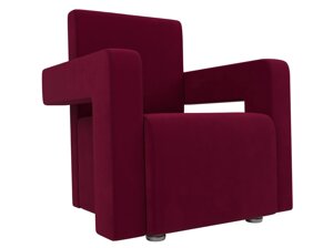 Кресло Рамос, микровельвет, бордовый