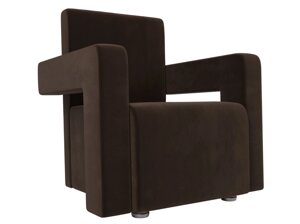 Кресло Рамос, микровельвет, коричневый