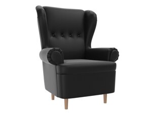 Кресло Торин, экокожа, черный