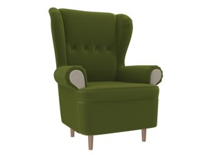 Кресло Торин, микровельвет, зеленый, бежевый