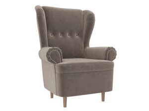 Кресло Торин, велюр, коричневый