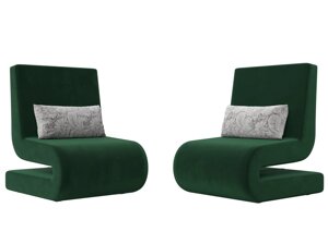 Кресло Волна (2 шт. велюр, зеленый