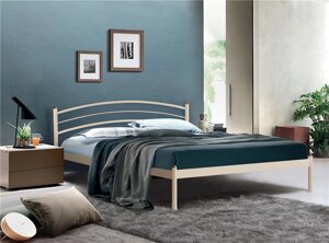 Кровать двуспальная ЭКО+120х200 | металлическое основание | Бежевый