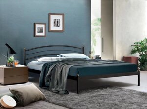 Кровать двуспальная ЭКО+140х200 | металлическое основание | Черный