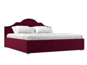 Кровать интерьерная Афина 160, микровельвет, бордовый