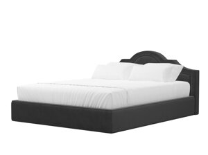Кровать интерьерная Афина 160, велюр, серый