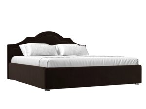 Кровать интерьерная Афина 180, микровельвет, коричневый