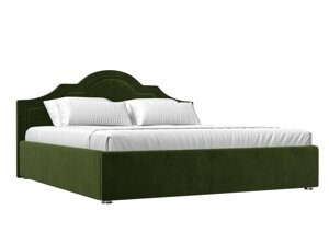 Кровать интерьерная Афина 180, микровельвет, зеленый