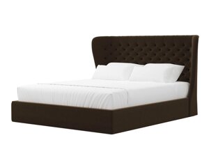 Кровать интерьерная Далия 160, микровельвет, коричневый