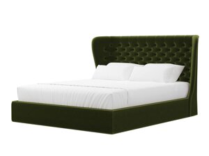 Кровать интерьерная Далия 160, микровельвет, зеленый