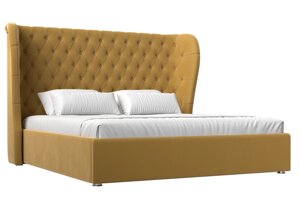 Кровать интерьерная Далия 160, микровельвет, желтый