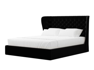 Кровать интерьерная Далия 160, велюр, черный