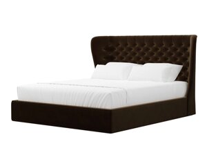 Кровать интерьерная Далия 160, велюр, коричневый