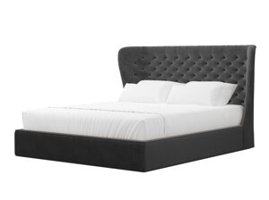 Кровать интерьерная Далия 160, велюр, серый