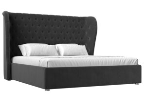 Кровать интерьерная Далия 180, велюр, серый