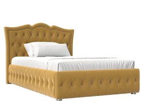 Кровать интерьерная Герда 140, микровельвет, желтый