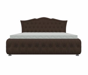 Кровать интерьерная Герда 200, микровельвет, коричневый