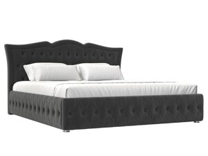 Кровать интерьерная Герда 200, велюр, серый