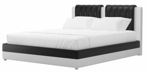 Кровать интерьерная Камилла 160, экокожа, черный, белый