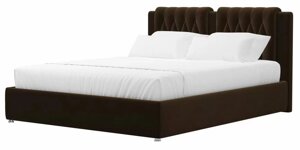 Кровать интерьерная Камилла 160, велюр, коричневый