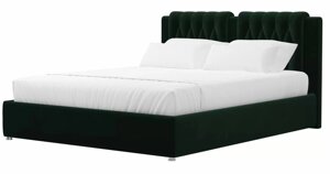 Кровать интерьерная Камилла 160, велюр, зеленый
