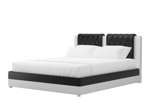 Кровать интерьерная Камилла 180, экокожа, черный, белый