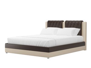 Кровать интерьерная Камилла 180, экокожа, коричневый, бежевый