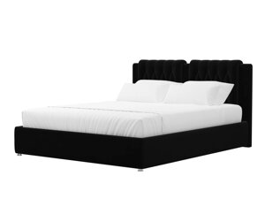Кровать интерьерная Камилла 180, велюр, черный