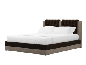 Кровать интерьерная Камилла 180, велюр, коричневый, бежевый