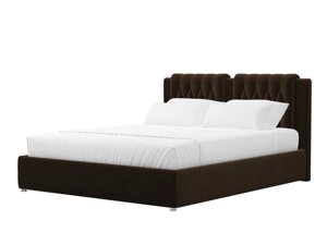 Кровать интерьерная Камилла 180, велюр, коричневый